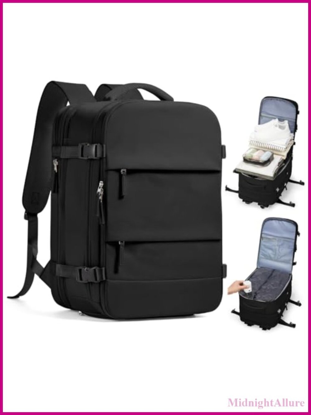 Vacuum Travel Backpack W/Pump Expandable Carry-On Compression